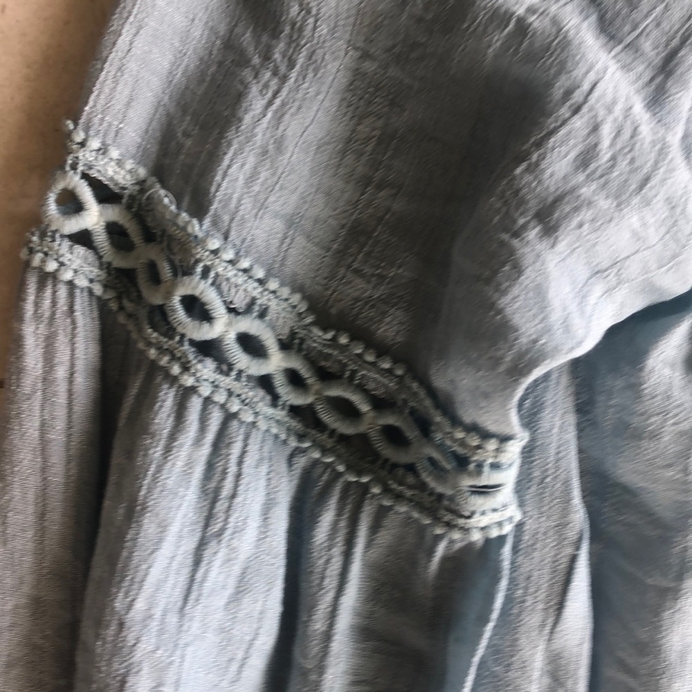 - Women's Light Blue Lace Detail Top - Picture 5 of 10